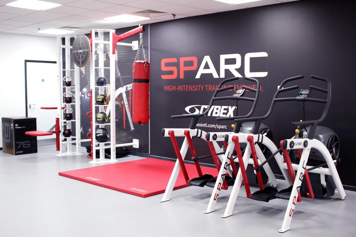The gym comprises equipment from Cybex’s 700 cardio series and the new SPARC, Cybex’s self-powered resisted cardio machine