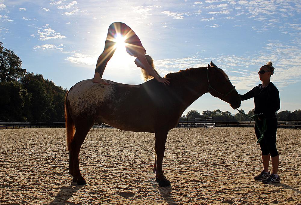 The resort offers a Yoga on Horseback course
