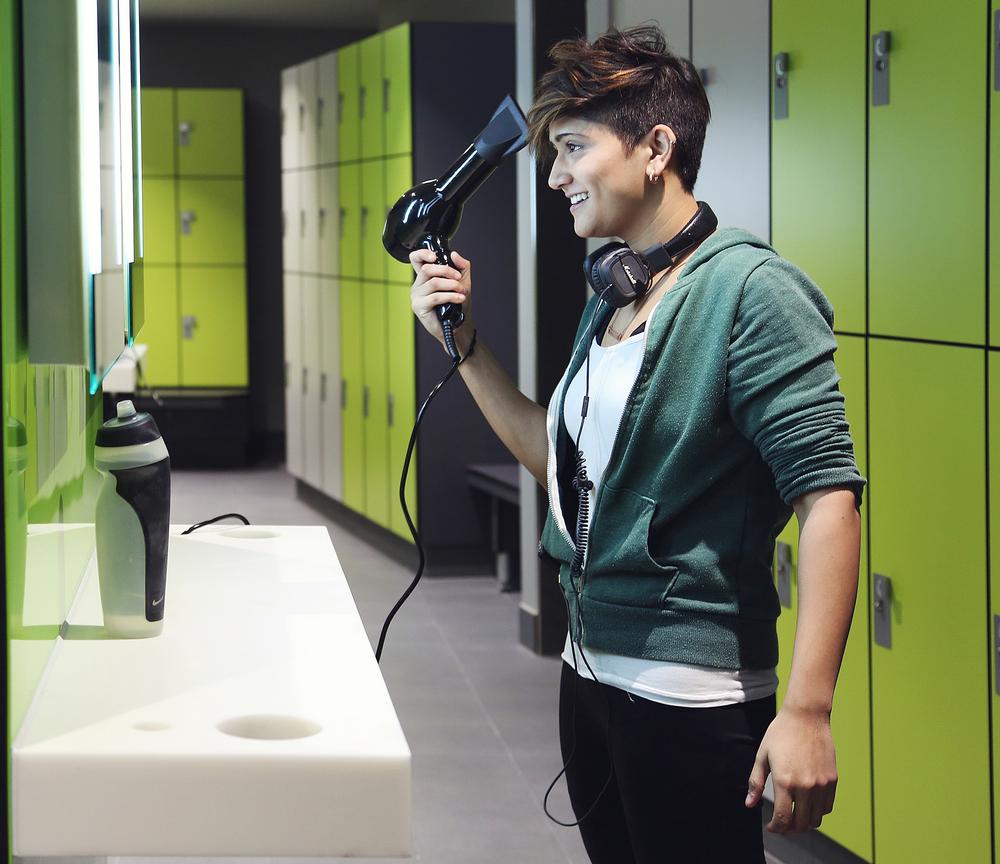 The Sweat Union gym in Walsall offers members a vibrant and colourful changing environment 