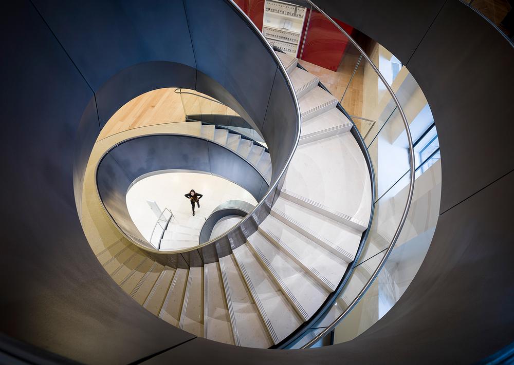 Wilkinson Eyre’s spiral staircase encourages visitors to explore the building’s upper floors