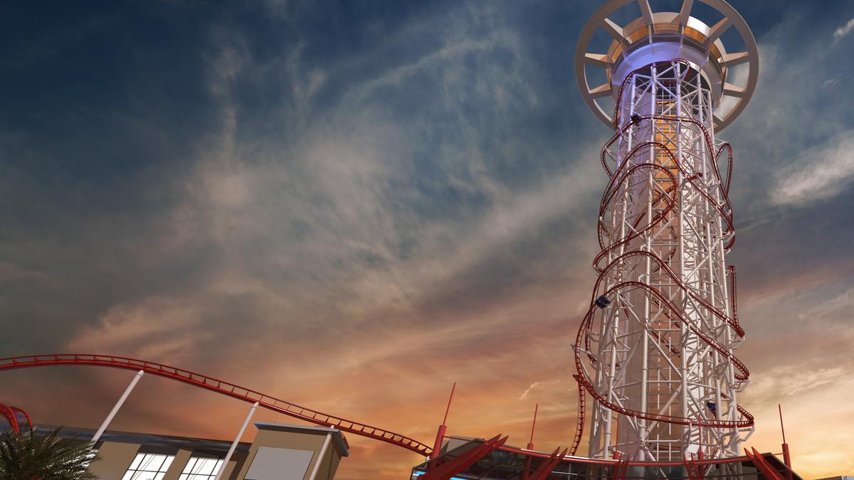 The record-breaking ‘Polercoaster,’ dwill send riders 501 feet into the air at speeds of up to 65 miles per hour