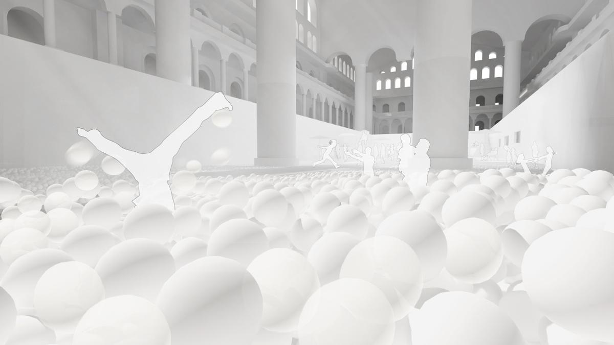 Visitors will be able to swim in the “ocean” – made up of hundreds of thousands of translucent plastic balls / Snarkitecture