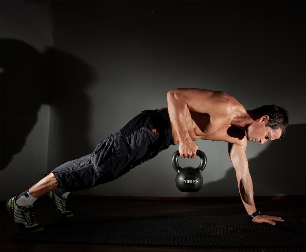 Grylls’ own routine involves five BG Epic express workouts each week, including kettlebells and yoga