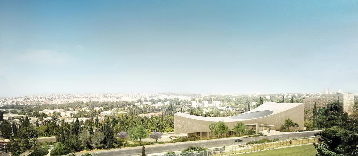 The library is located in Jerusalem’s National District adjacent to Israel’s parliament building / Herzog & de Meuron