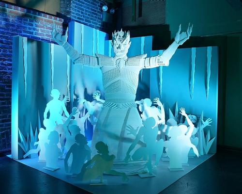 One of the installation’s most impressive works was created by paper sculptor Jeff Nishinaka, who created a life-size White Walker surrounded by his frozen minions / Getty Images for HBO