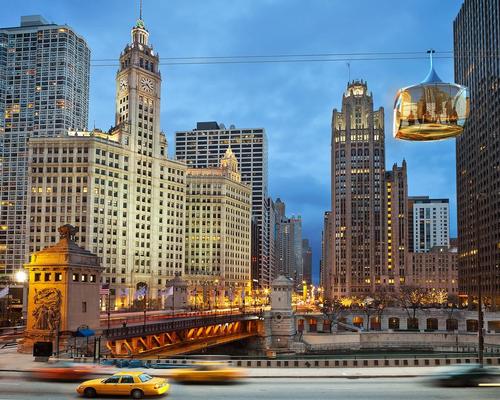 The cable car is designed to integrate neatly into the Chicago landscape / F10 Studios 