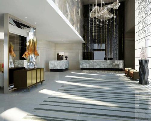 Inside, natural light floods public spaces, restaurants, meeting rooms and guest rooms designed by Richmond International and HBA
