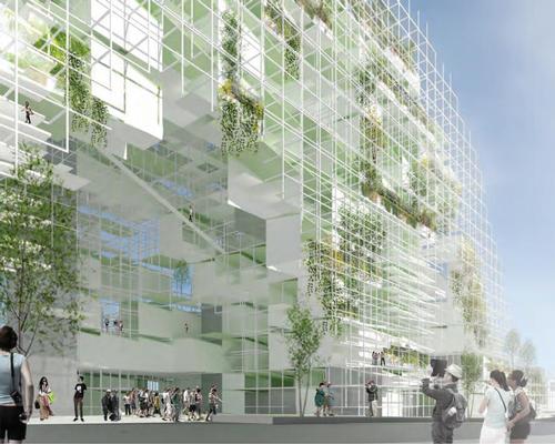 Architensions' proposal features a tower formed of latticed steel, offering visitors different routes up to the top / Architensions