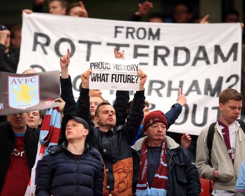 Aston Villa fans regularly protested during the final months of Randy Lerner's ownership / Mike Egerton/EMPICS Sport