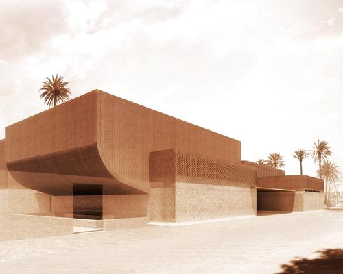 The first renderings reveal a terracotta brick structure, formed of curved lines and straight edges
/ Studio KO and Fondation PierreBergé – Yves Saint Laurent