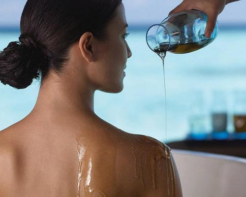 The private island retreat also includes an Oceans of Consciousness Ocean Spa, which sits perched over a lagoon and offers treatments from skincare brand ila 