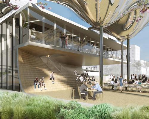 OMA partner Jason Long said: 'Our design for the restaurant is a dynamic building that facilitates two distinct levels of service: quick and casual on the ground, refined and elegant above' / OMA and MLA