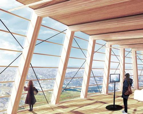 The interior spaces include many stunning view points of the sea mouth and glacier / MIR