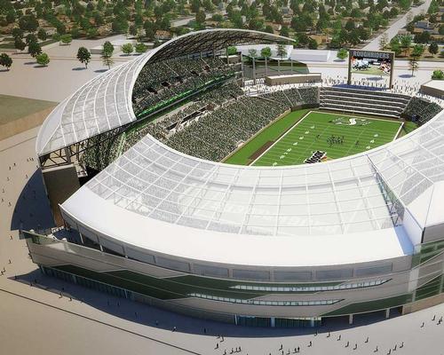 The Mosaic Stadium will have a capacity of 33,000, which can be expanded to 40,000 when required / The University of Regina Rams