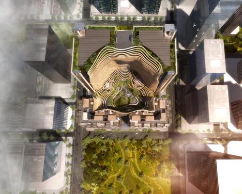 The complex os the latest example of a vertical forest / Ingenhoven Architects