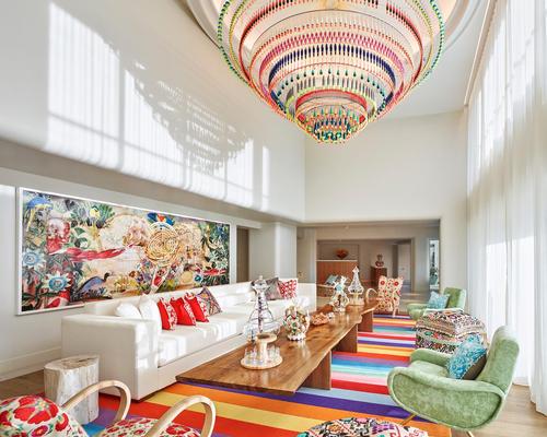 Design is key at the Tierra Santa Healing House, with interiors by Academy Award-winning costume designer Catherine Martin, who collaborated with artists Juan Gatti and Manuel Ameztoy