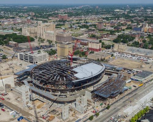 Construction gathers pace for Detroit sports and entertainment district and HOK hockey arena