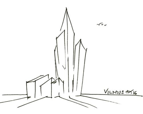 The complex is formed of an 18-storey tower sat atop a six-storey podium / Studio Libeskind