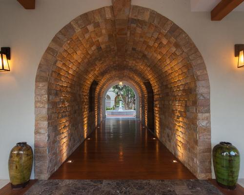 Designed by France’s Brigitte Du Mont Chassart the resort features monastic touches throughout