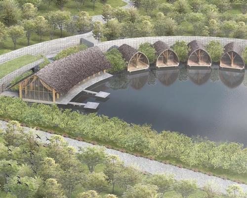 The spa is set around a mangrove reservoir on Phu Quoc island / Vo Trong Nghia Architects