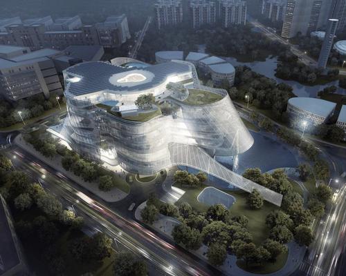 Six long spanning structures extend out in different directions – like petals growing from a central point / MAD Architects