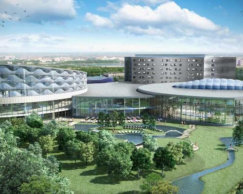In addition to the waterpark, the facility will offer a 170-bedroom hotel, as well as a complex of baths and saunas