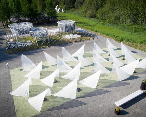 TiiLT by SRCW is a collection of 24 tents that may be moved 'like a school of fish' / International Garden Festival