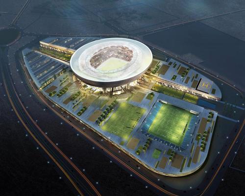 The stadium is part of a wider multi-use complex which will cost some AED3bn / Perkins + Will