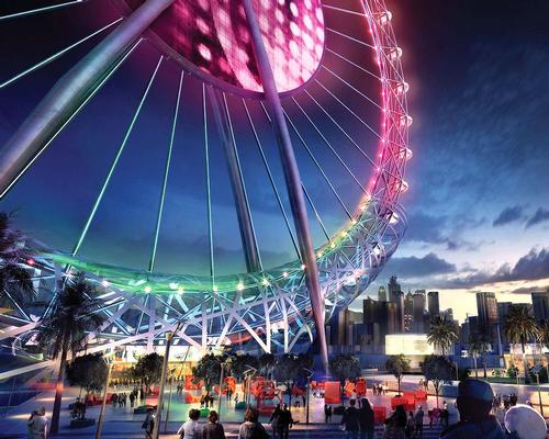 The hub will now be connected to the wheel’s rim via 192 spoke cables, evoking a giant bicycle wheel / Meraas