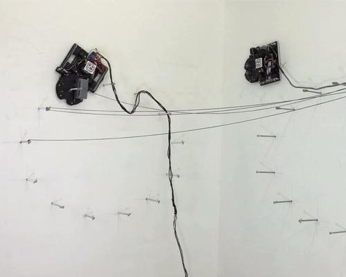 Semi-autonomous wall climbing robots can be programmed to distribute fibre filaments on any horizontal or vertical surface / Institute for Computational Design