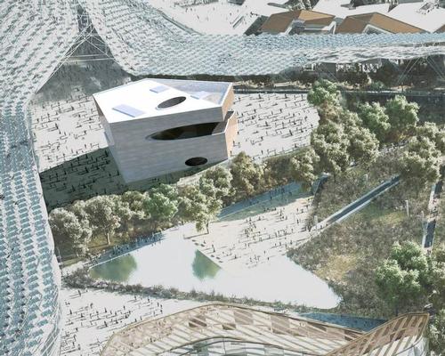 The pavilion has been designed close to the heart of the Expo site / Höweler + Yoon