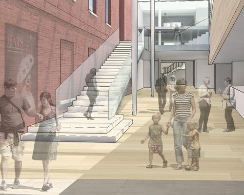 The three-storey development occupies the northwest corner of the museum complex / Ennead Architects 