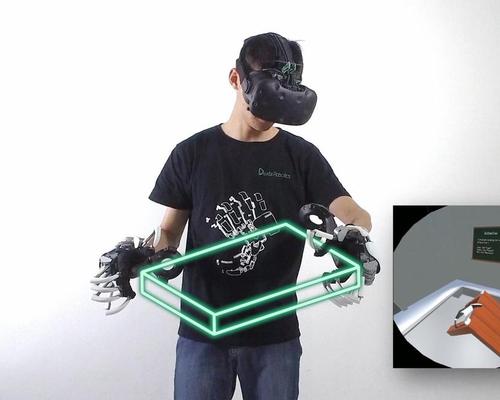 Items can be programmed in VR to respond to haptic touch 