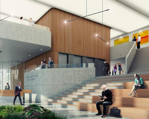 ultifunctional leisure facilities will be placed around a large amphitheatre staircase on the bottom floors / Schmidt Hammer Lassen Architects