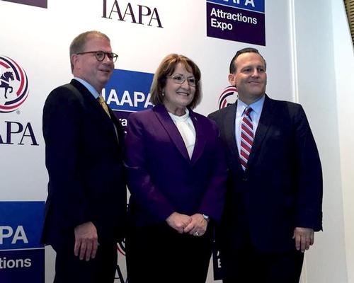 IAAPA president Paul Noland, Orange County mayor Teresa Jacobs and IAAPA chair John McReyolds were all on-hand to make the announcement / Alice Davis