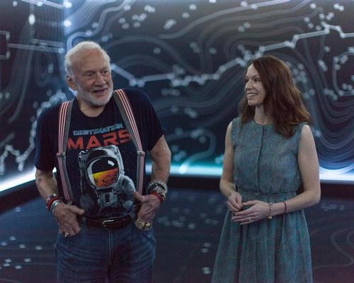 In the experience, a holographic version of Aldrin and Curiosity rover driver Erisa Hines, explain the work NASA is doing on Mars today / NASA
