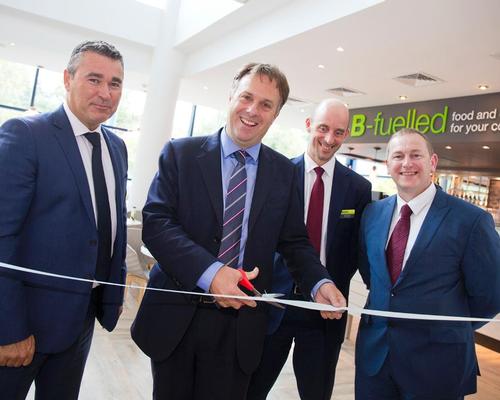 Justin Musgrove, Julian Sturdy MP, Kevin Easley and Drew Brown open the new cafe