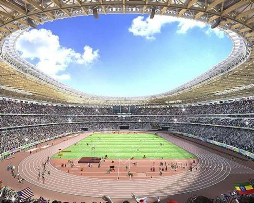 Kuma's design for the stadium uses large amounts of wood to reference Japan's 'age of maturity' / Taisei Corporation, Azusa Sekkei Co., Ltd. and Kengo Kuma and Associates