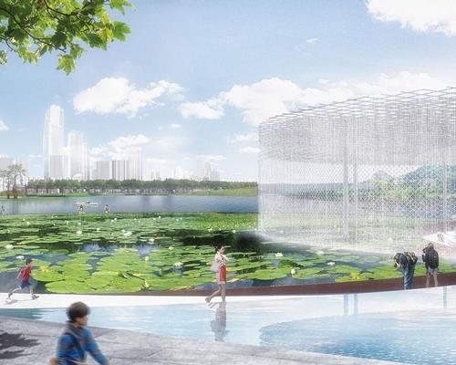 A run-down amusement park will be replaced by a recreational boating programme around the new lake / TLS