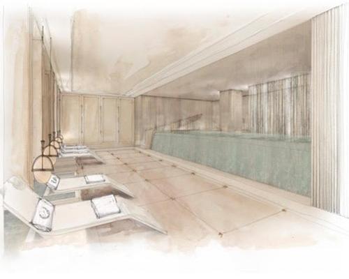 A mixed area with a Hydropool is designed to encourage quiet contemplation and relaxation