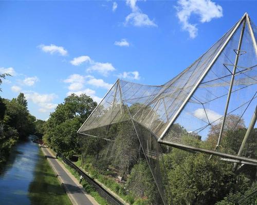 Designed by Lord Snowdon and built in 1965, the aviary at London Zoo was the first walk-through aviary in Britain / London Zoo