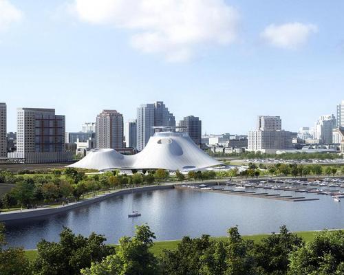 The original design for a site by Chicago's Lake Michigan, that was scuppered by legal objections / Lucas Museum of Narrative Art