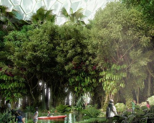 Visitors would be taken on an interactive expedition through different green landscapes – including a tropical rainforest / Mecanoo