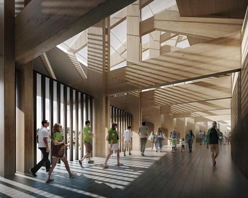 ZHA will build the ground completely out of wood, with the aim of making it 'the greenest football stadium in the world' / ZHA/VA