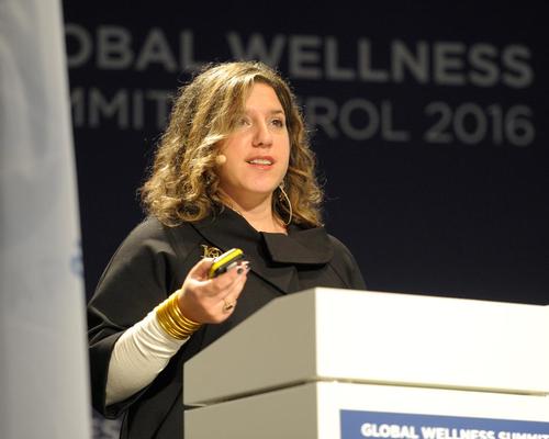 Wellness Communities Initiative chair Mia Kyricos spoke at the Global Wellness Summit
