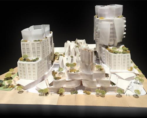The project will include terraced gardens, a market, restaurants, a public plaza, a shopping centre and two residential towers / Gehry Partners