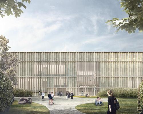The distinct feature of the new building is the central entrance hall, which will connect a garden at the rear with the square at the front / David Chipperfield Architects