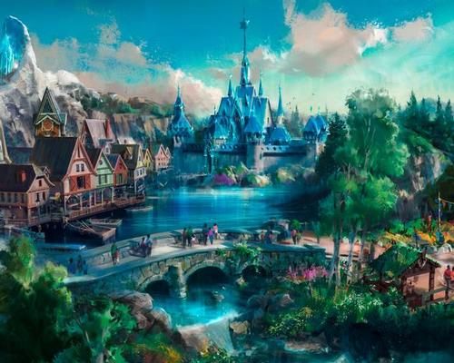 The entire themed Frozen area – to debut in 2020 – is a first for Disney parks, / Disney