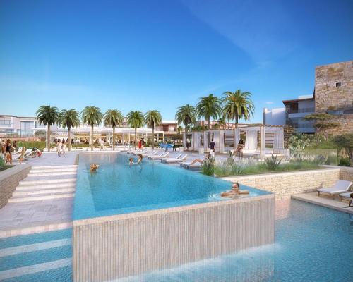 Water will play an important role in the resort, which is located in an arid landscape / HKS