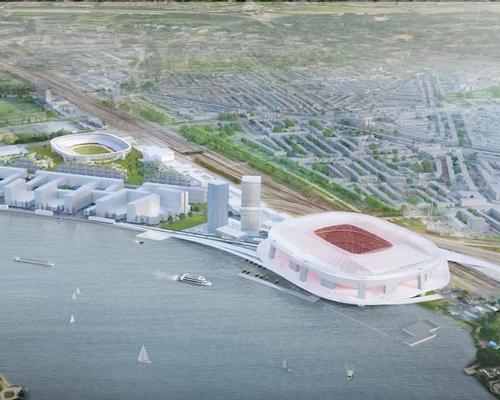 OMA's sports district and stadium for Dutch football club Feyenoord has been approved by Rotterdam's mayor / OMA